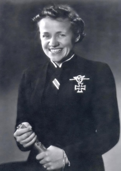 Hanna Reitsch wearing the Iron Cross 1st class